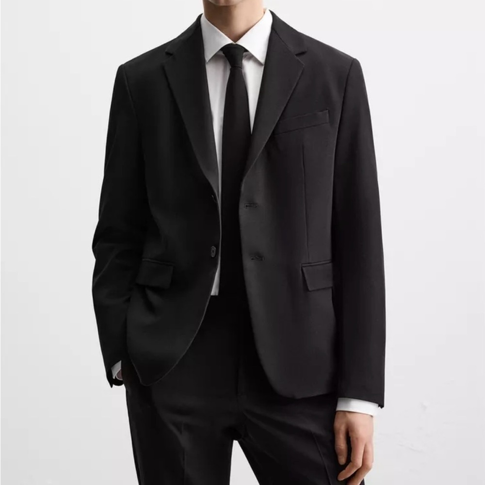 Zara Classic Black Men's Blazer Size 40 Slim fit Formal jacket
